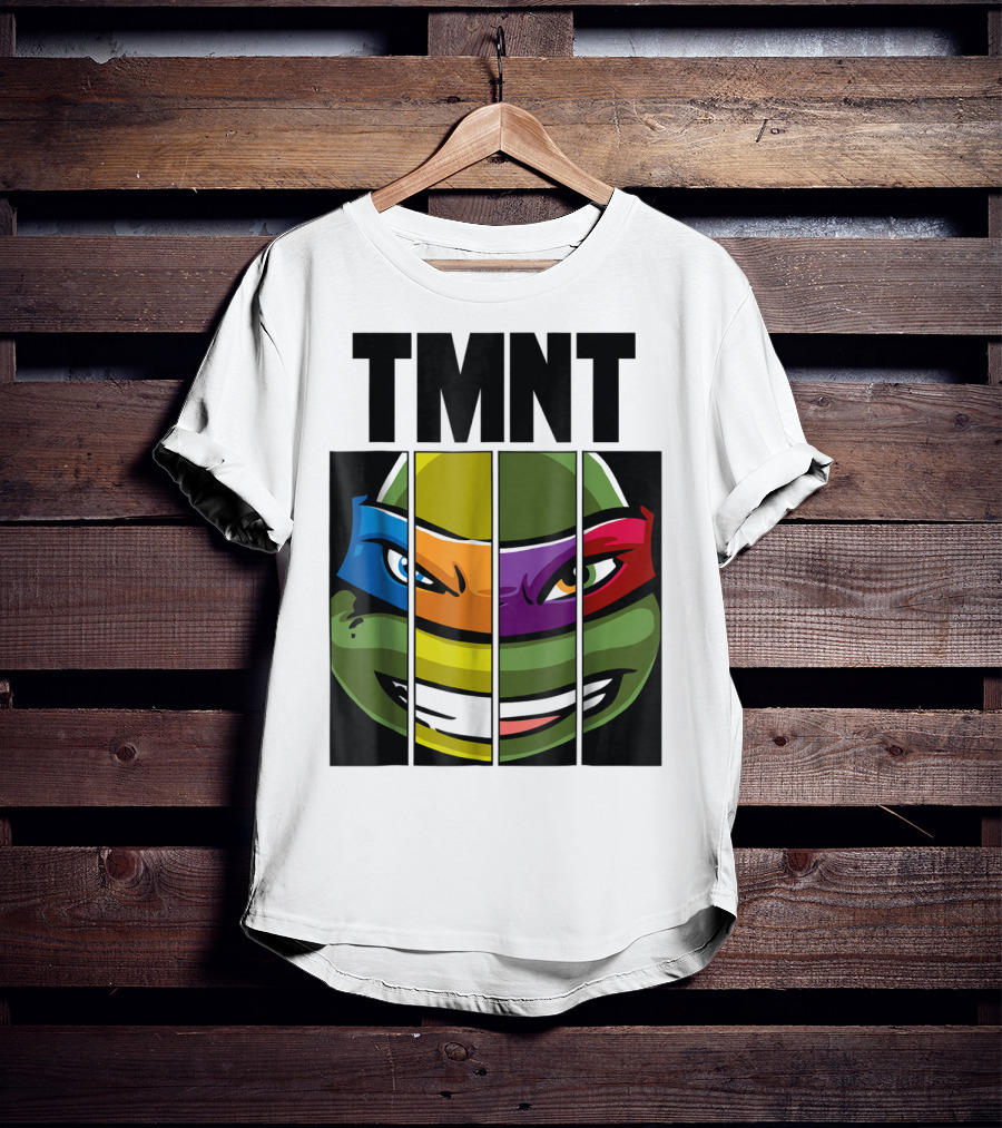 TMNT Turtle Faces Colorful Bandana Mashup T-Shirt