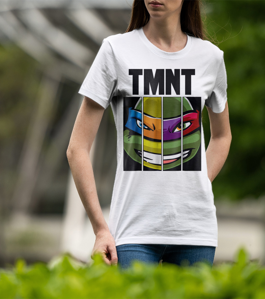 TMNT Turtle Faces Colorful Bandana Mashup T-Shirt