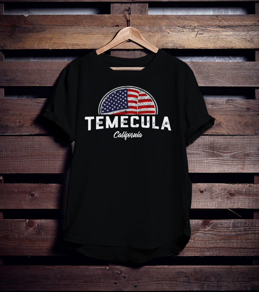 Temecula California American Flag T-Shirt