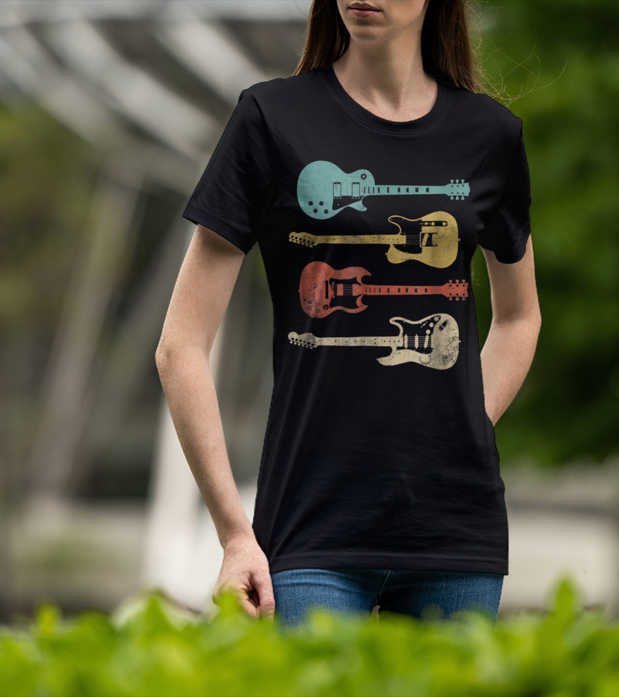 Vintage Classic Colorful Electric Guitars Collection T-Shirt
