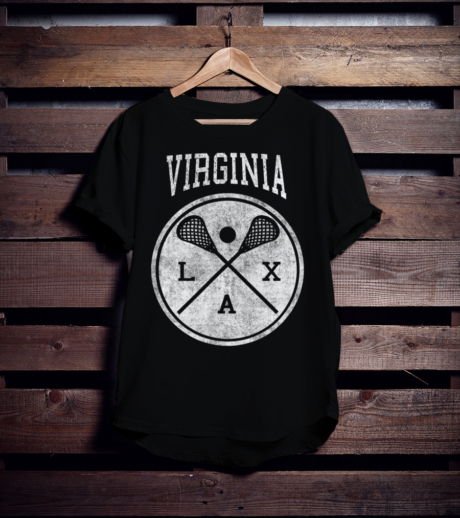 Virginia LAX Vintage Lacrosse Crossed Sticks Circle T-Shirt