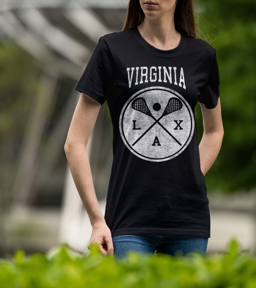 Virginia LAX Vintage Lacrosse Crossed Sticks Circle T-Shirt