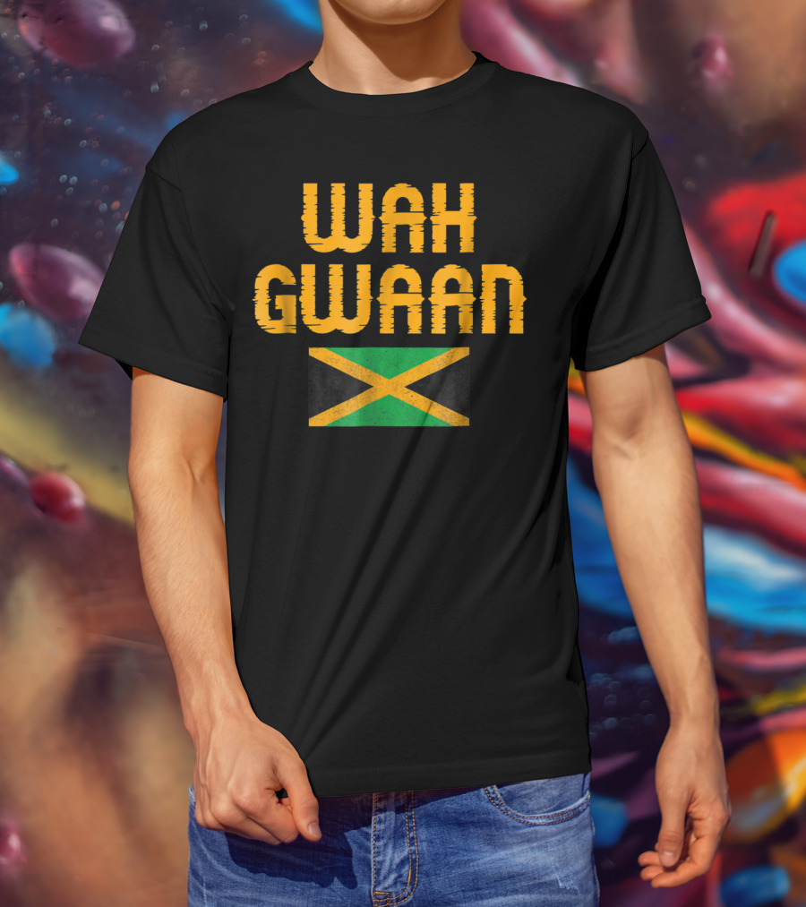 Wah Gwaan Jamaican Flag Banner T-Shirt