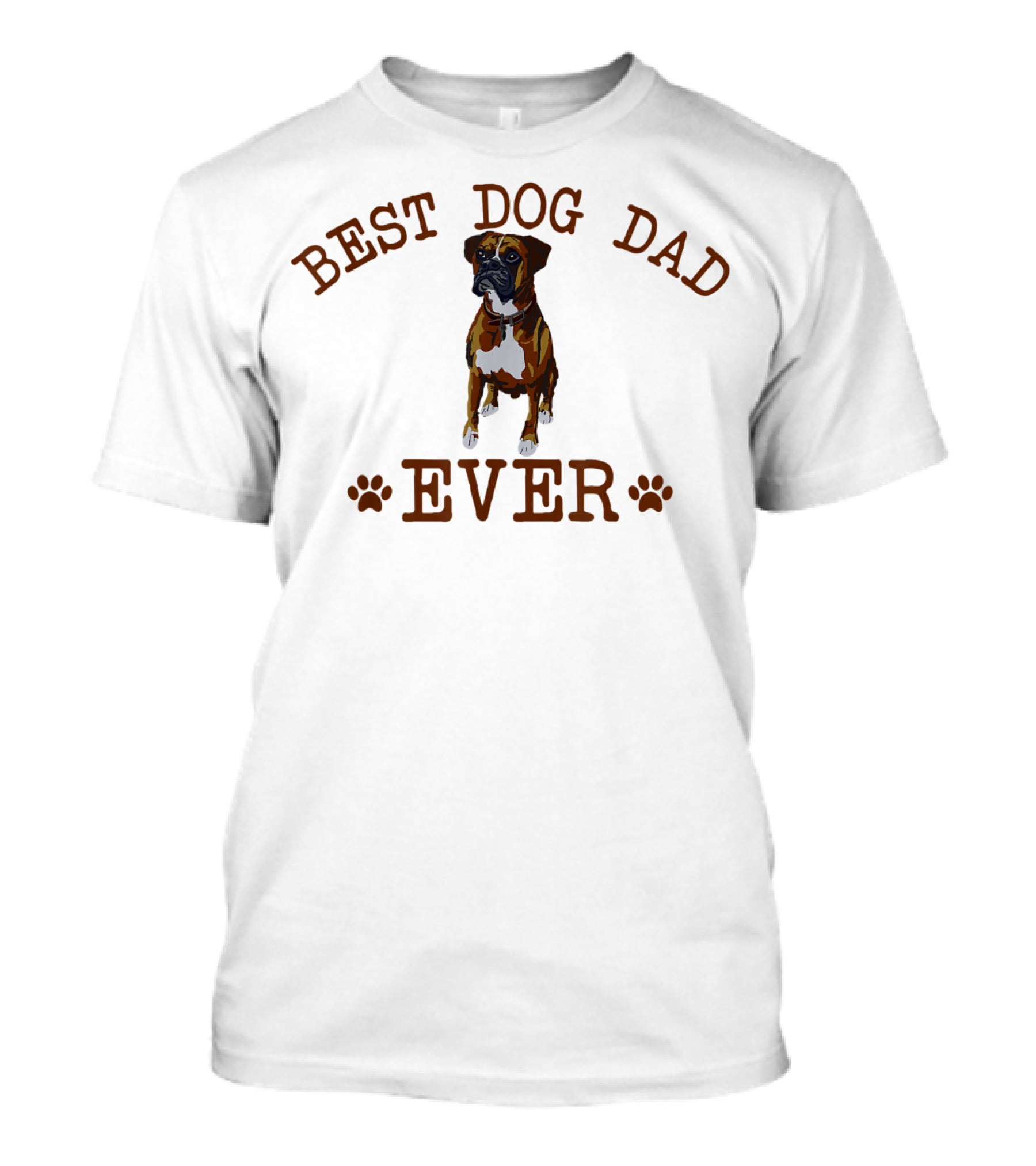 Best Boxer Dog Dad Ever Father's Day Paw Prints T-Shirt