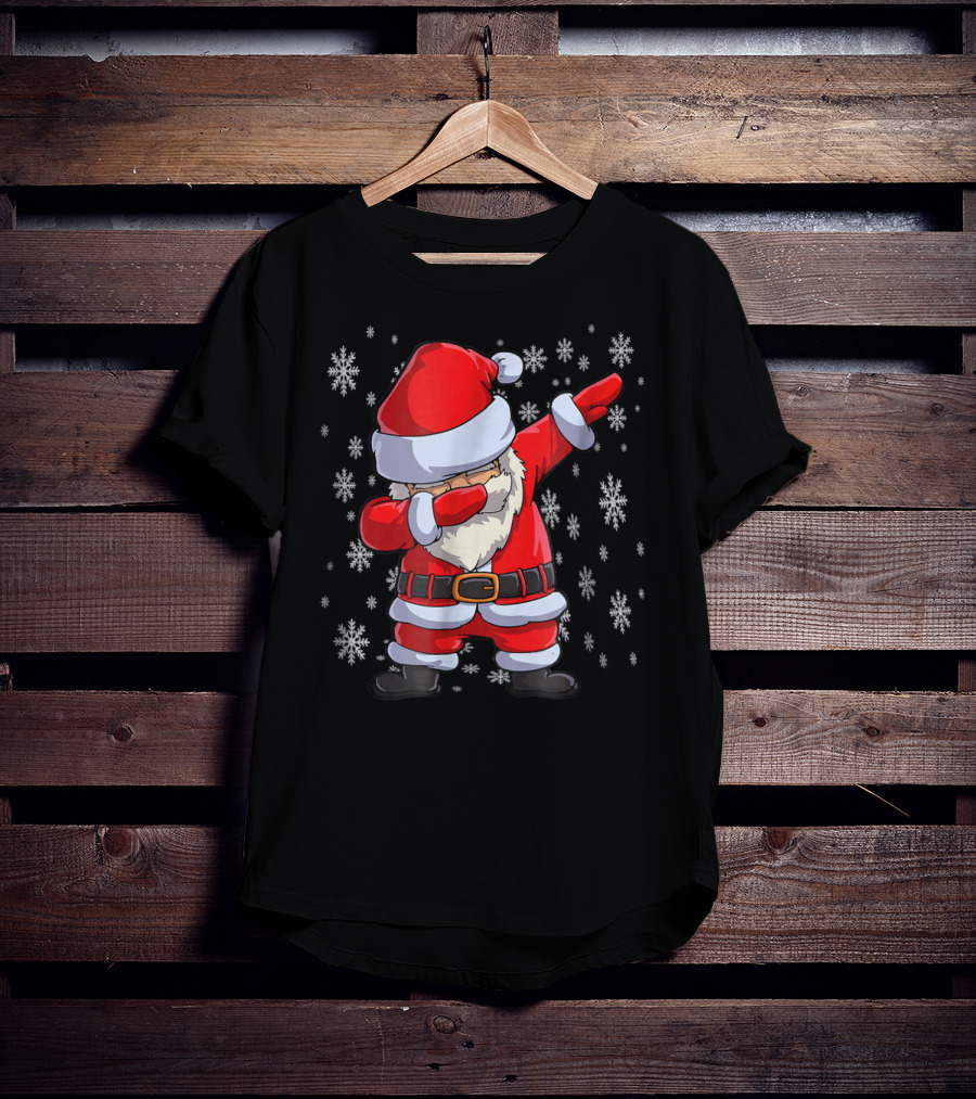 Dabbing Santa Funny Christmas Flossing Snowflakes T-Shirt