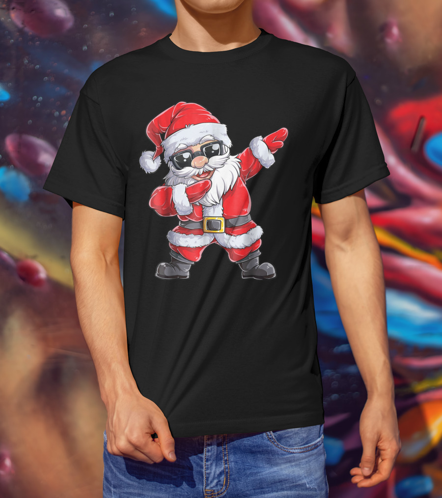 Santa Dab With Sunglasses Joyful Holiday T-Shirt