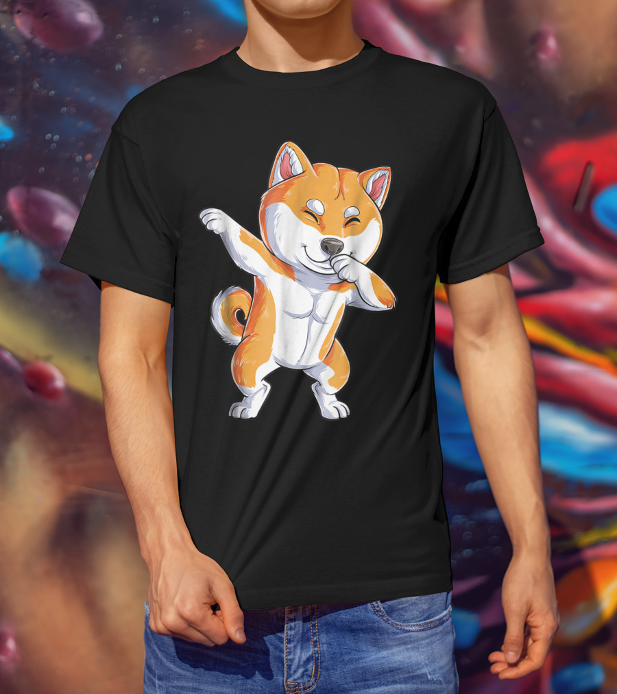 Dabbing Shiba Inu Kids Boys Puppy Dance T-Shirt