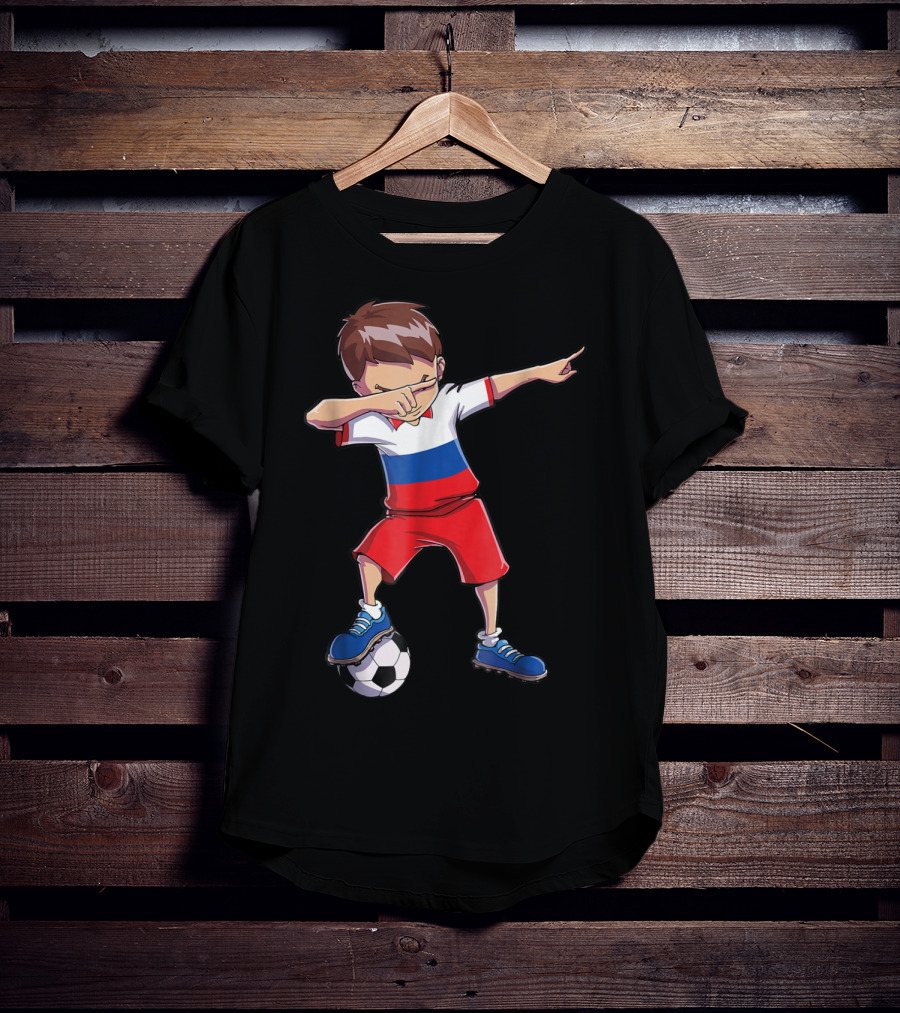 Dabbing Soccer Russia Russian Football Player T-Shirt
