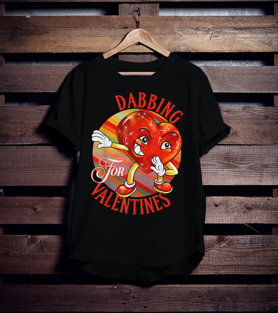 Dabbing Heart For Valentines Vintage Sunrise T-Shirt