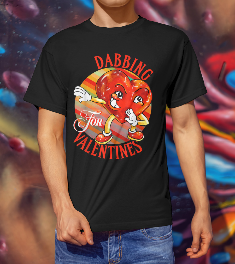Dabbing Heart For Valentines Vintage Sunrise T-Shirt