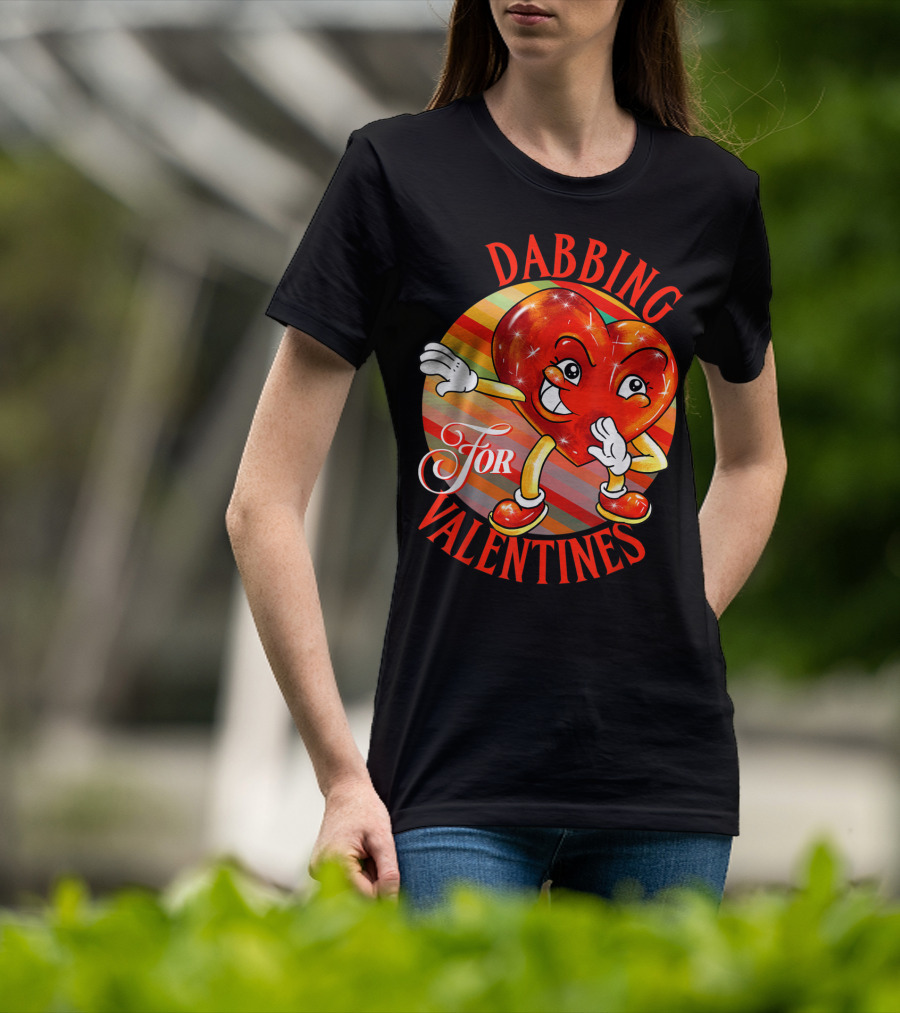 Dabbing Heart For Valentines Vintage Sunrise T-Shirt