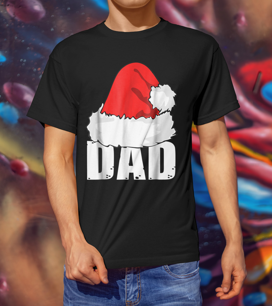 Dad Christmas Santa Hat Family T-Shirt