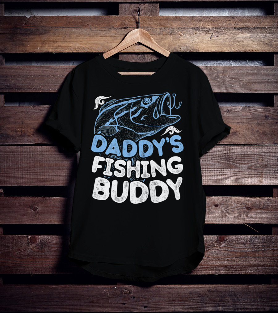 Daddy's Fishing Buddy Kids Fishing Fish Hook Fun T-Shirt