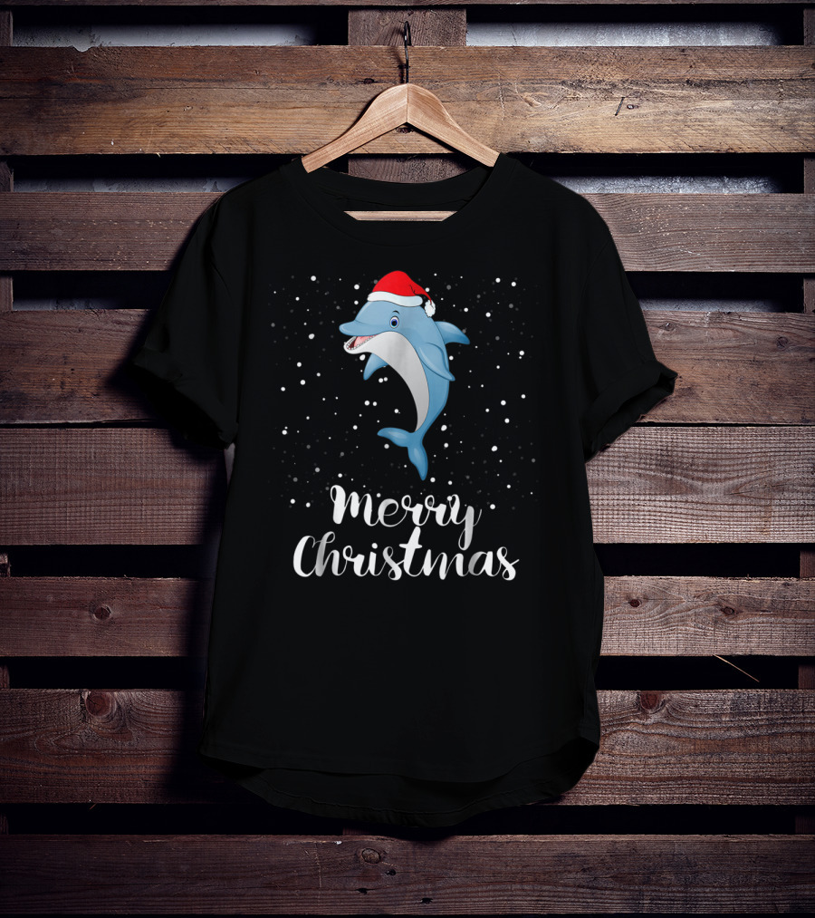 Merry Christmas Dolphin Family Group Matching Holiday T-Shirt
