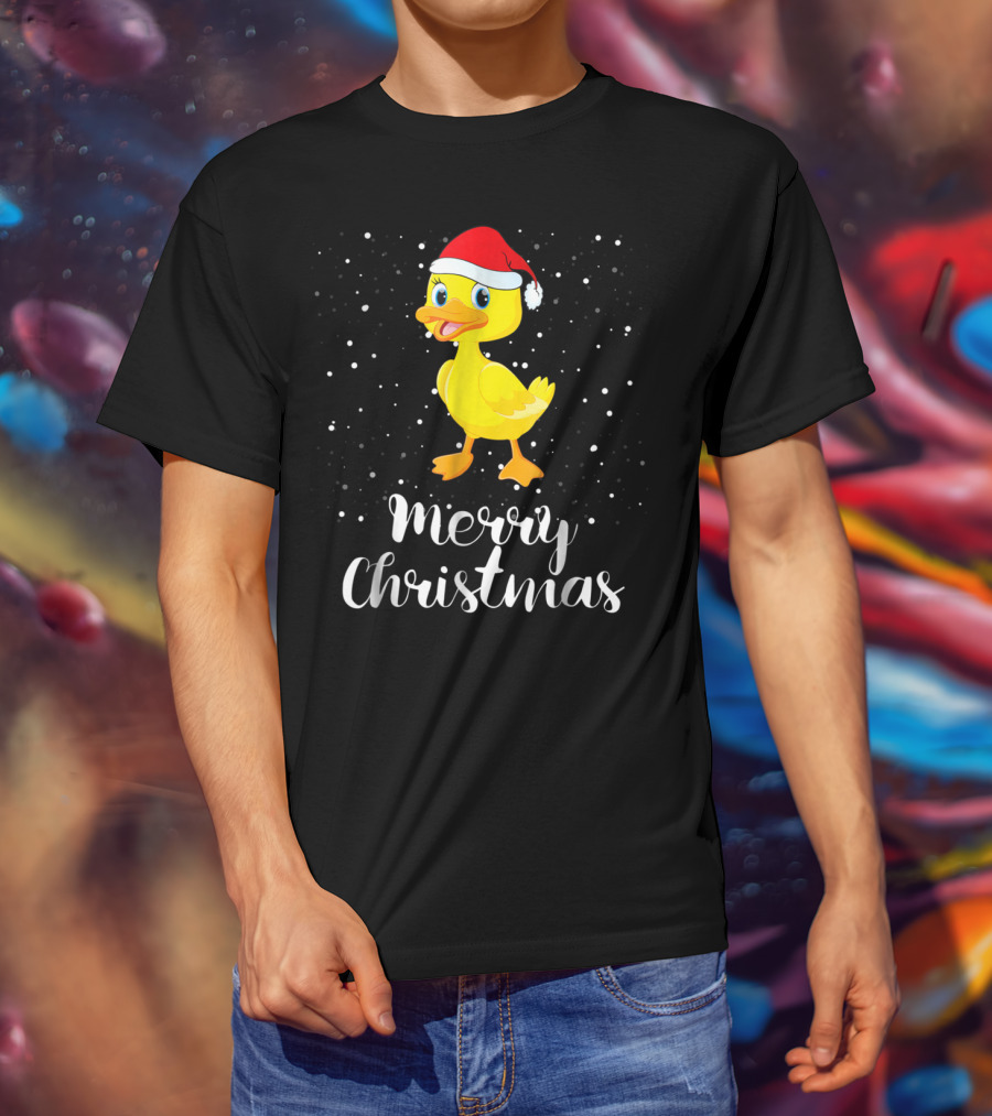 Merry Christmas Duck Funny Family Group Matching T-Shirt
