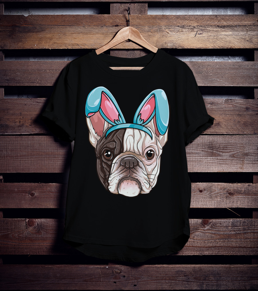 Easter Bunny Ears On French Bulldog Dog Boys Girl T-Shirt