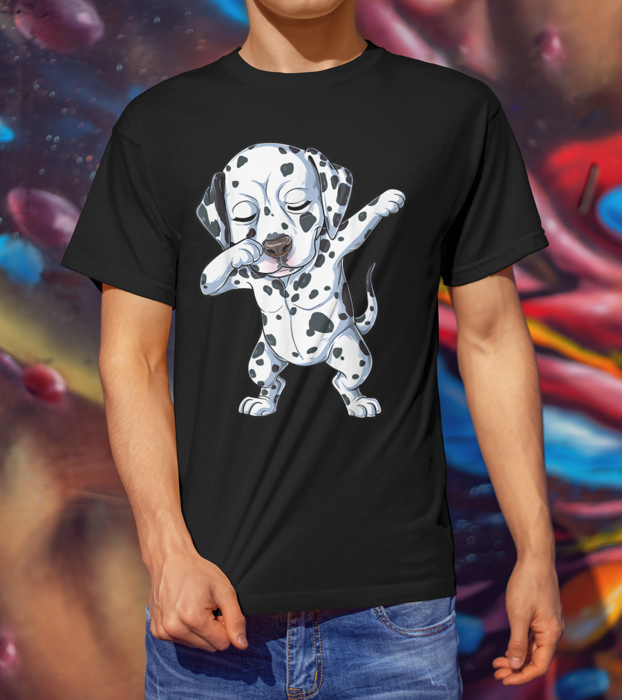 Dalmatian Dabbing Dog Lover Kids Boys Dab T-Shirt