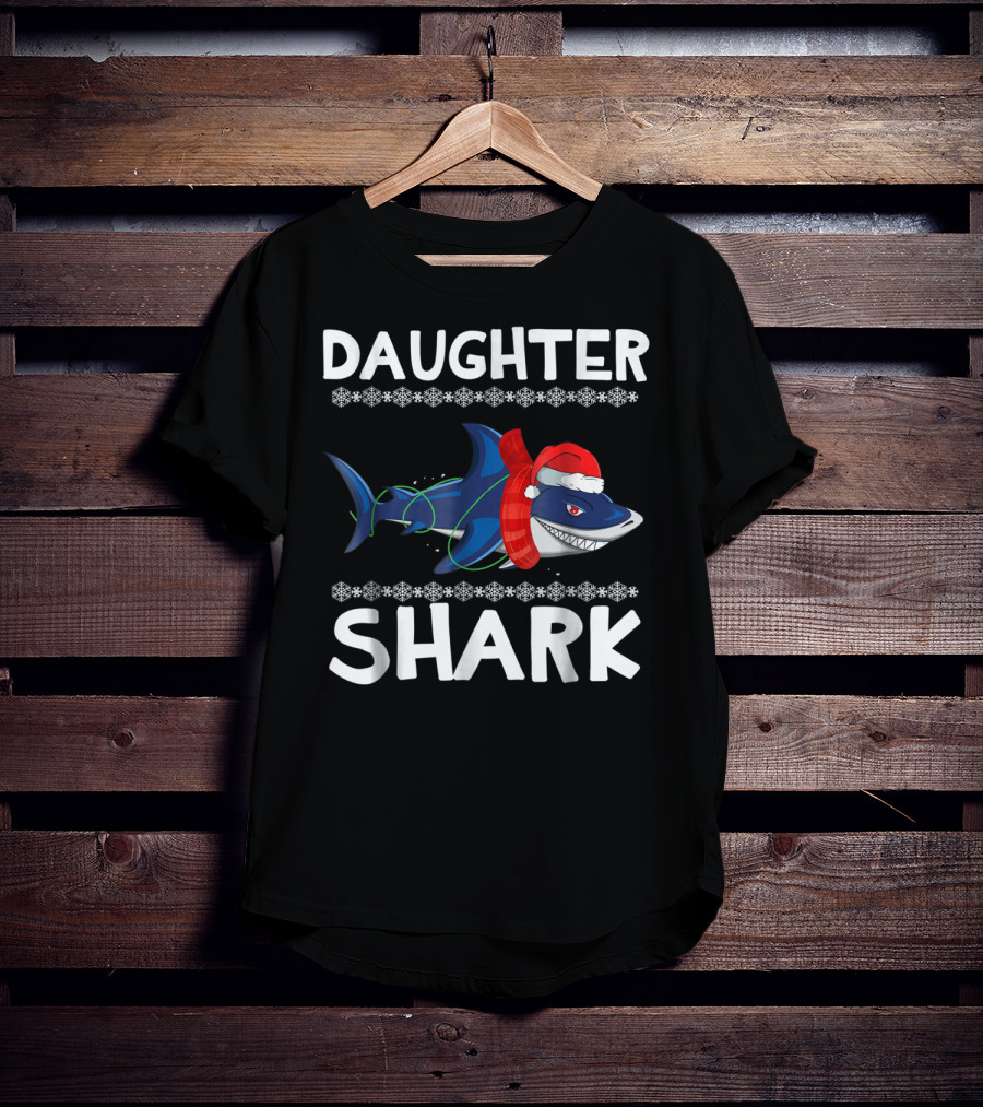 Daughter Shark Santa Hat Ugly Christmas T-Shirt