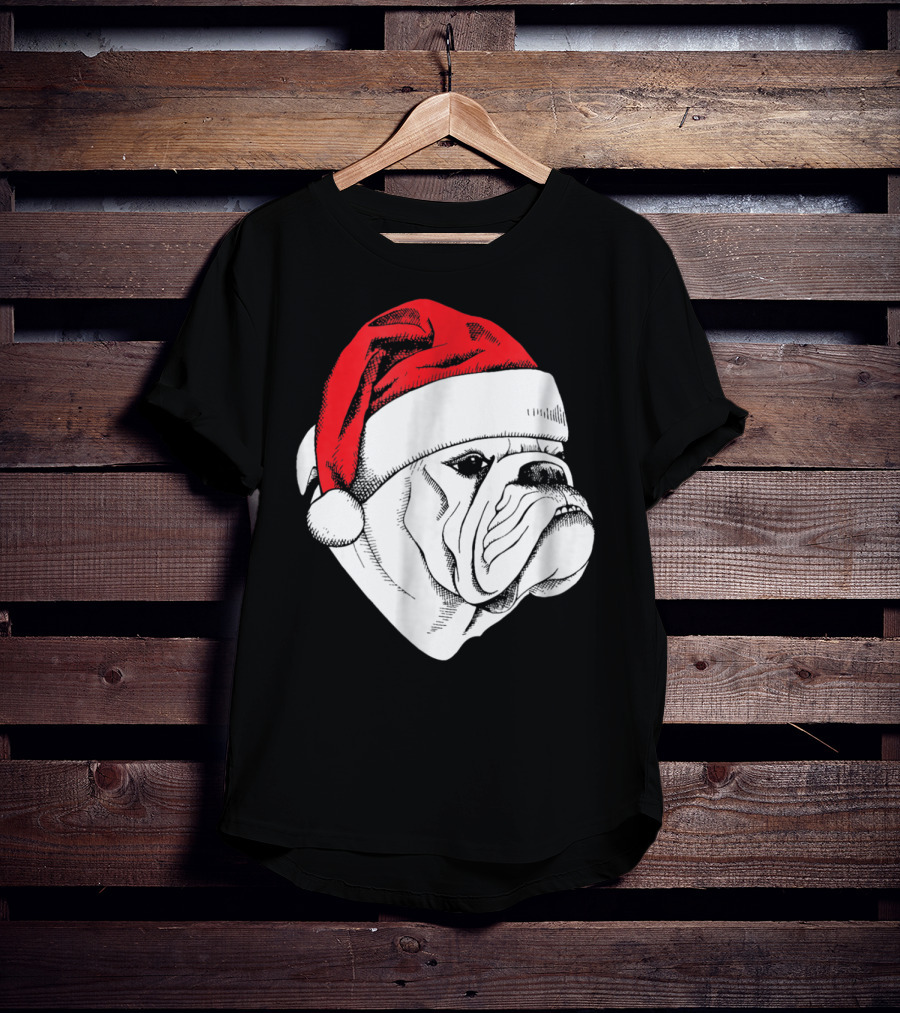 English Bulldog Santa Christmas T-Shirt