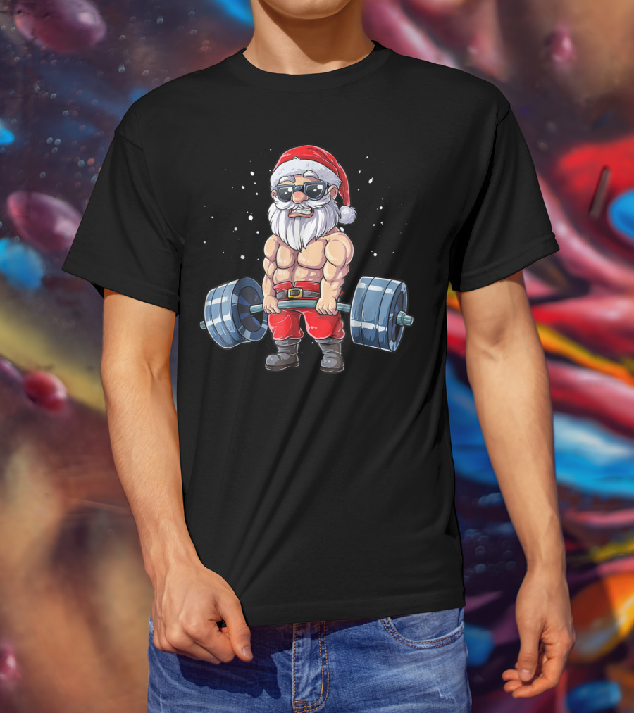 Santa Deadlift Fitness Christmas Gym Xmas Men T-Shirt