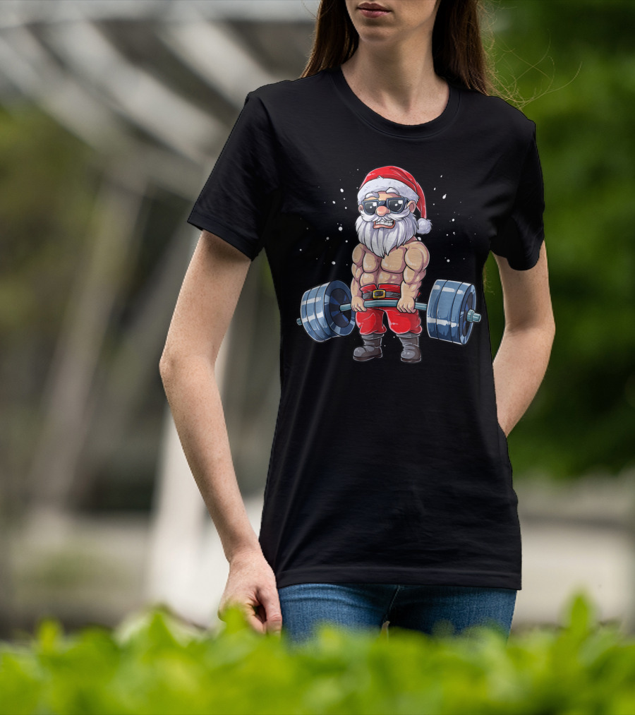 Santa Deadlift Fitness Christmas Gym Xmas Men T-Shirt