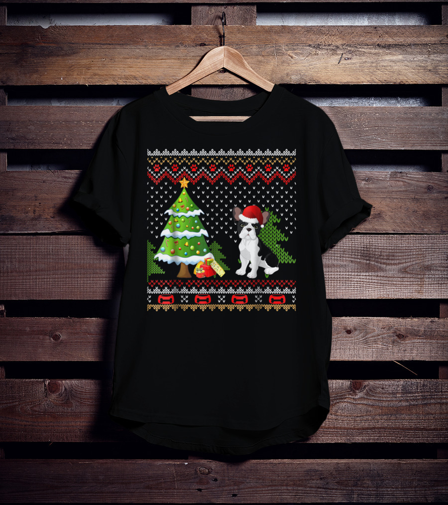 French Bulldogs Santa Christmas Tree Presents Holiday T-Shirt