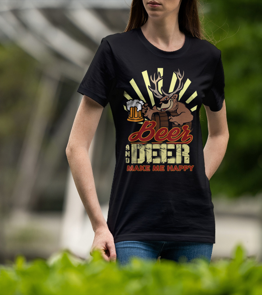 Beer And Deer Make Me Happy T-Shirt