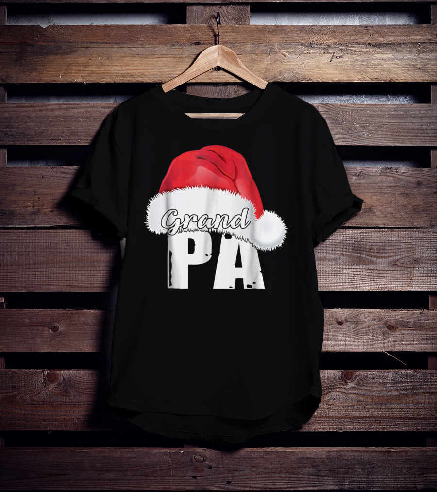 Grandpa Christmas Santa Hat Family Matching T-Shirt
