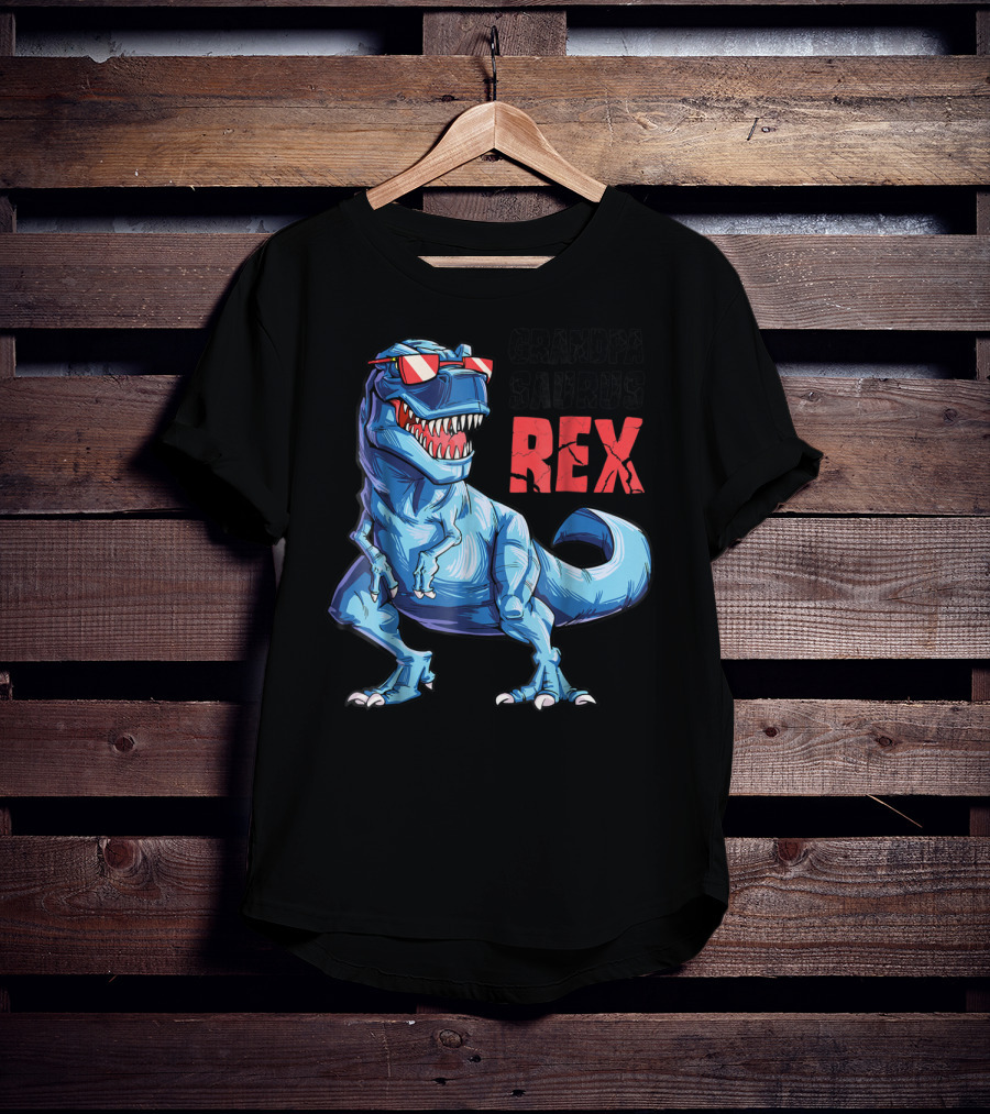 Grandpasaurus Rex Grandpa Saurus Dinosaur With Cool Glasses T-Shirt