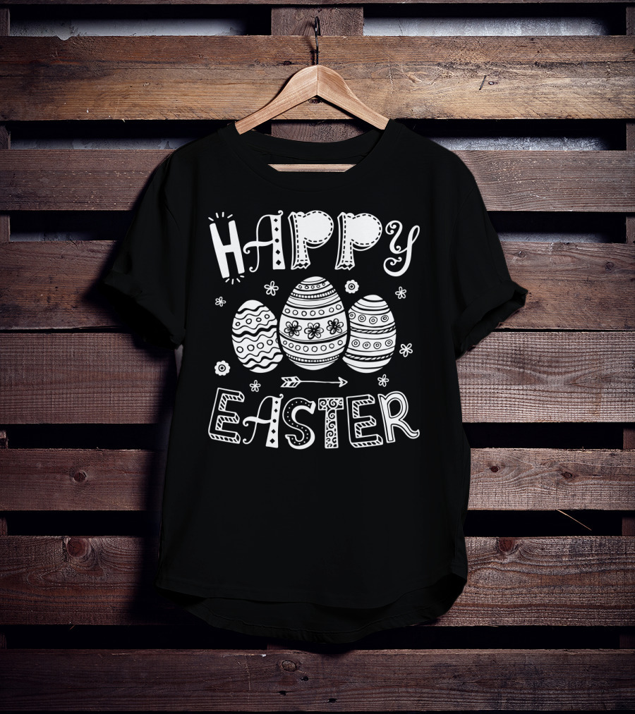 Happy Easter Eggs Women Men Kids Bunny T-Shirt