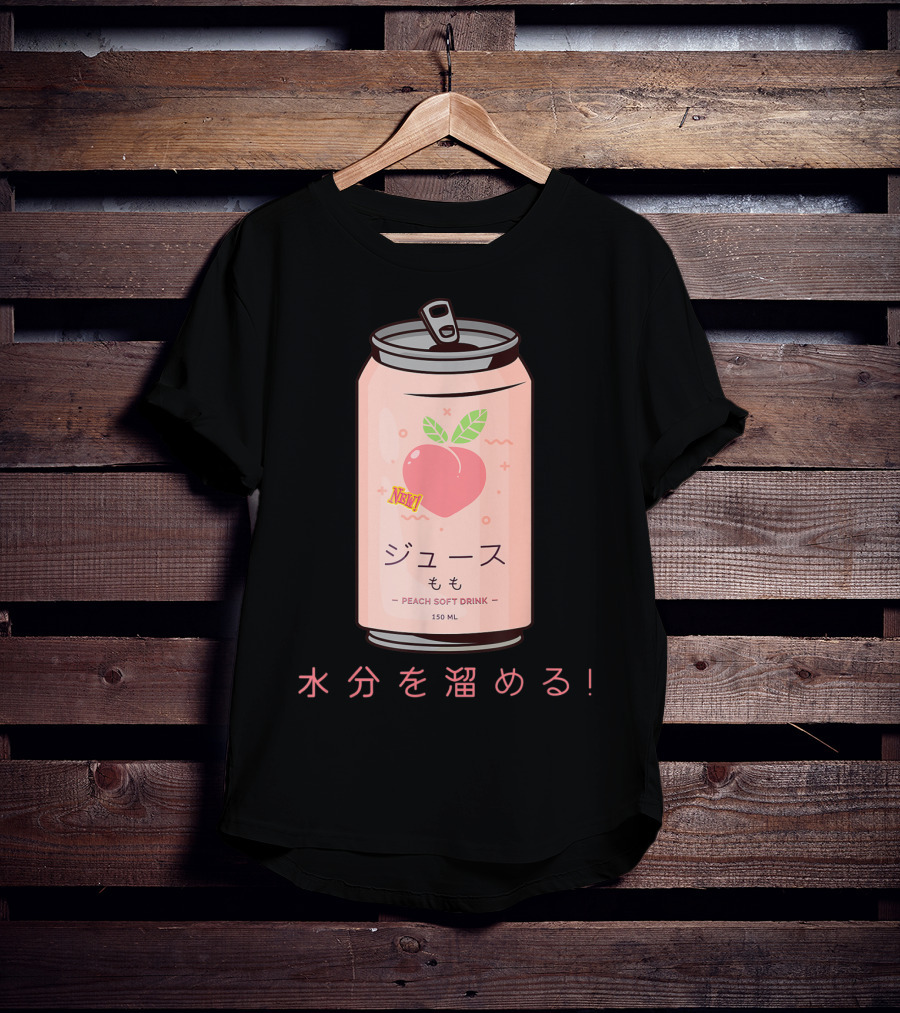 90s Japanese Aesthetic Peach Soft Drink Juice Can 150ML T-Shirt