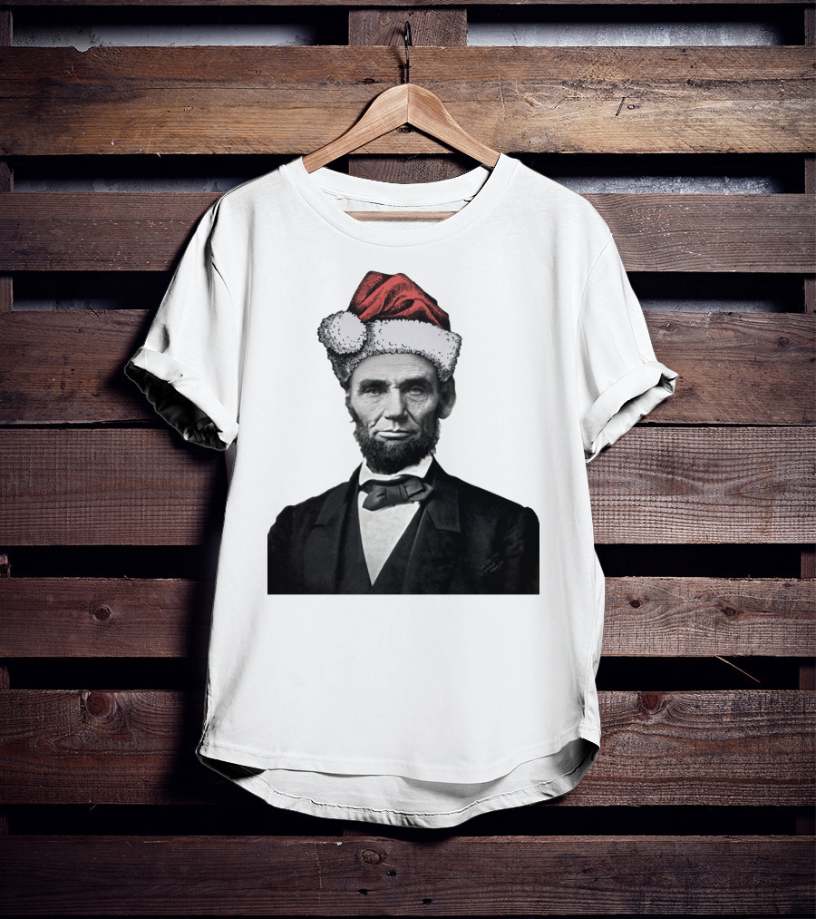 Abraham Lincoln Santa Hat T-Shirt