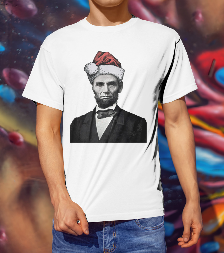 Abraham Lincoln Santa Hat T-Shirt
