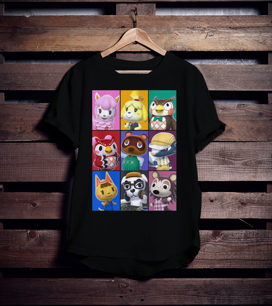 Animal Crossing Character Grid Featuring Isabelle And Tom Nook T-Shirt