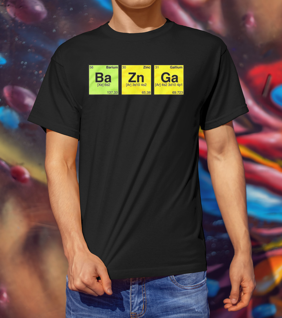Bazinga Periodic Table Ba Zn Ga Chemistry Elements T-Shirt