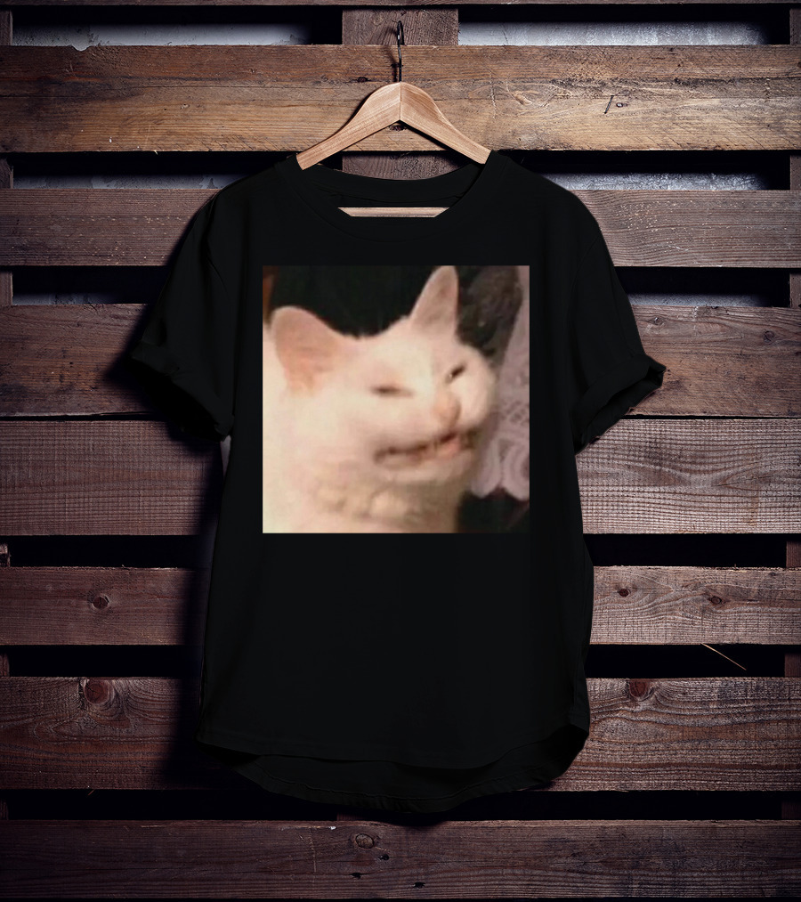 Confused Laughing Cat Meme Expression T-Shirt