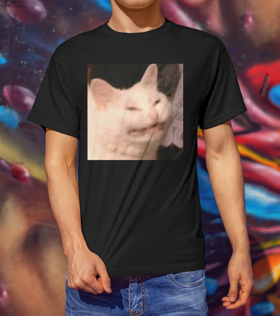 Confused Laughing Cat Meme Expression T-Shirt