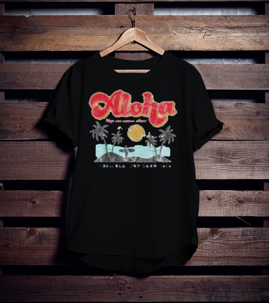 Aloha Hawaii Retro Vintage Beach Palms Sunset T-Shirt