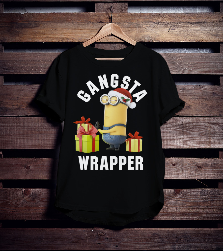 Despicable Me Minions Gangsta Wrapper Santa Holiday T-Shirt