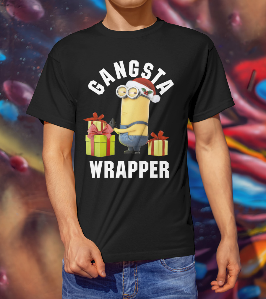 Despicable Me Minions Gangsta Wrapper Santa Holiday T-Shirt