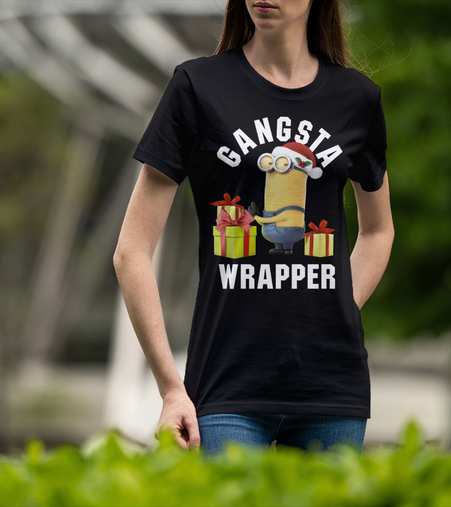Despicable Me Minions Gangsta Wrapper Santa Holiday T-Shirt