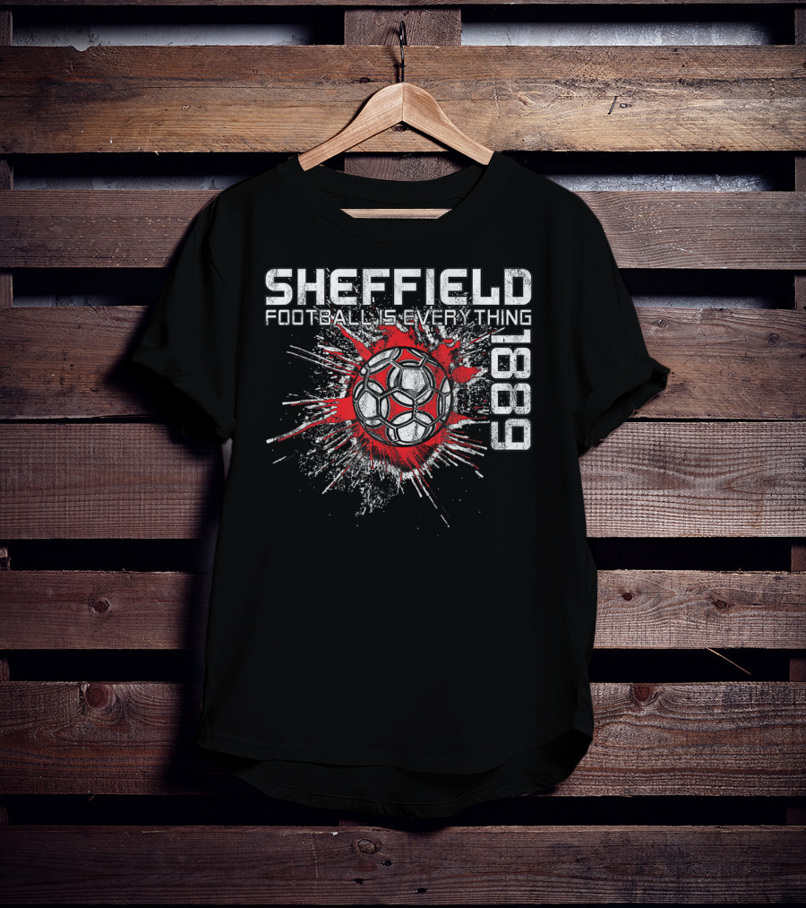 Sheffield Football Is Everything 1889 Splatter Ball T-Shirt