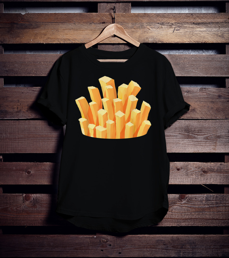 French Fries Costume Halloween Easy Cosplay Iconic Food T-Shirt