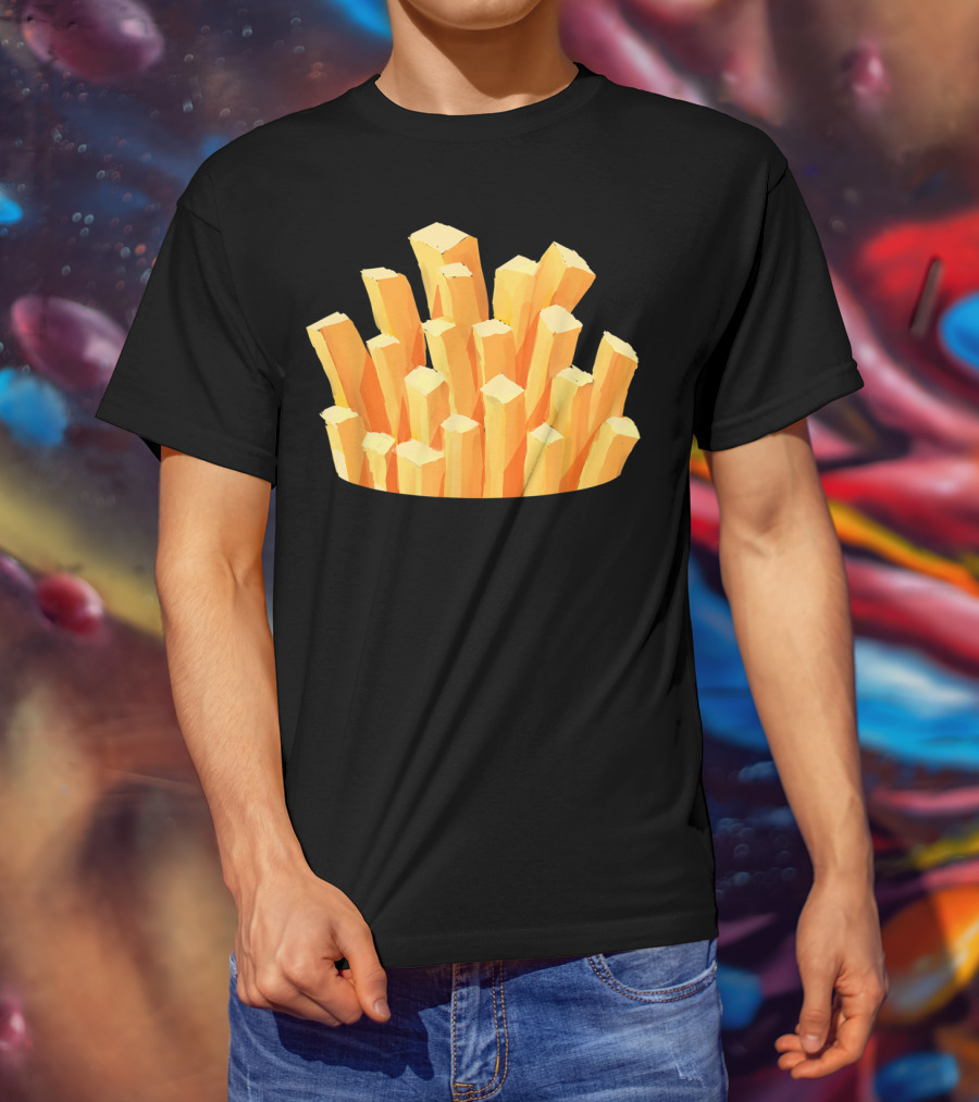 French Fries Costume Halloween Easy Cosplay Iconic Food T-Shirt