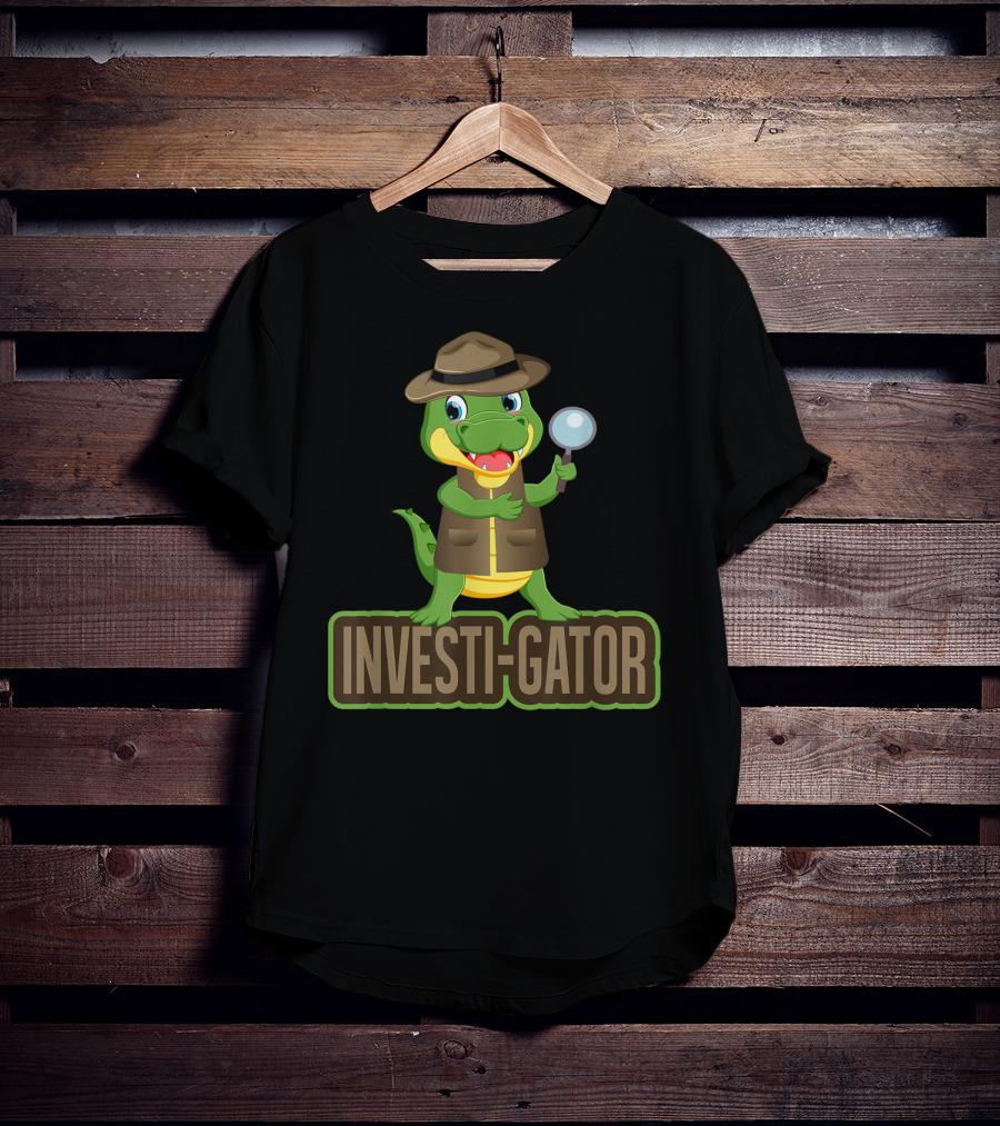 Investi-Gator Detective Alligator Funny Investigator Pun T-Shirt