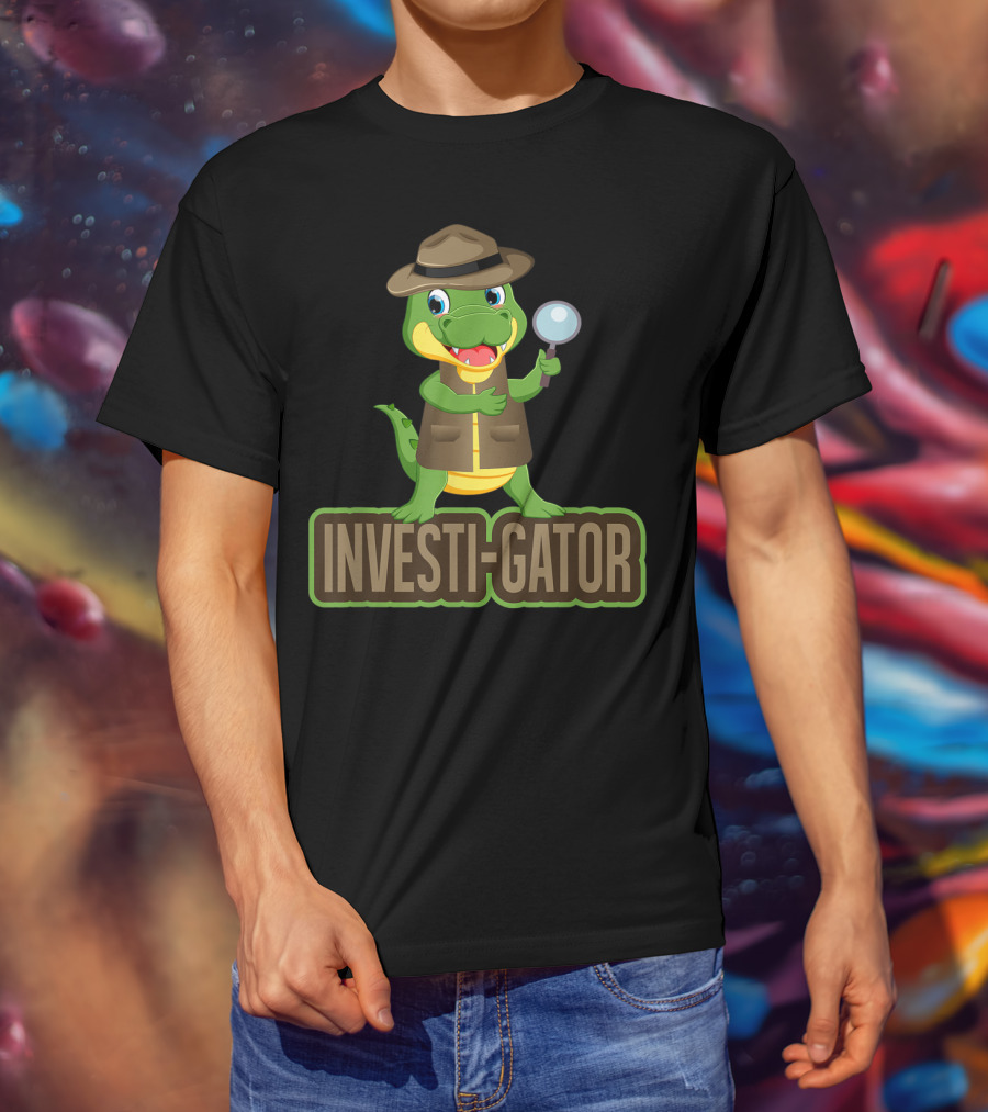 Investi-Gator Detective Alligator Funny Investigator Pun T-Shirt