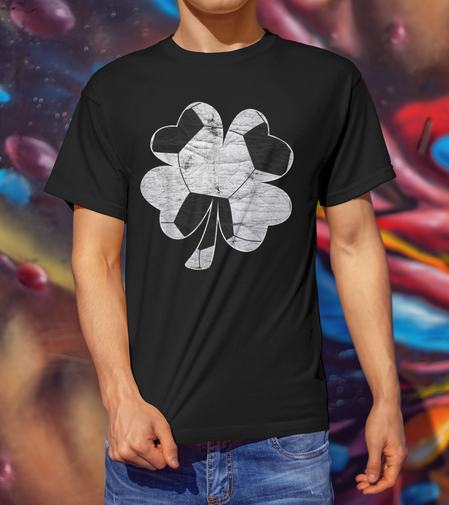 Funny Soccer Irish Shamrock Boys Men T-Shirt