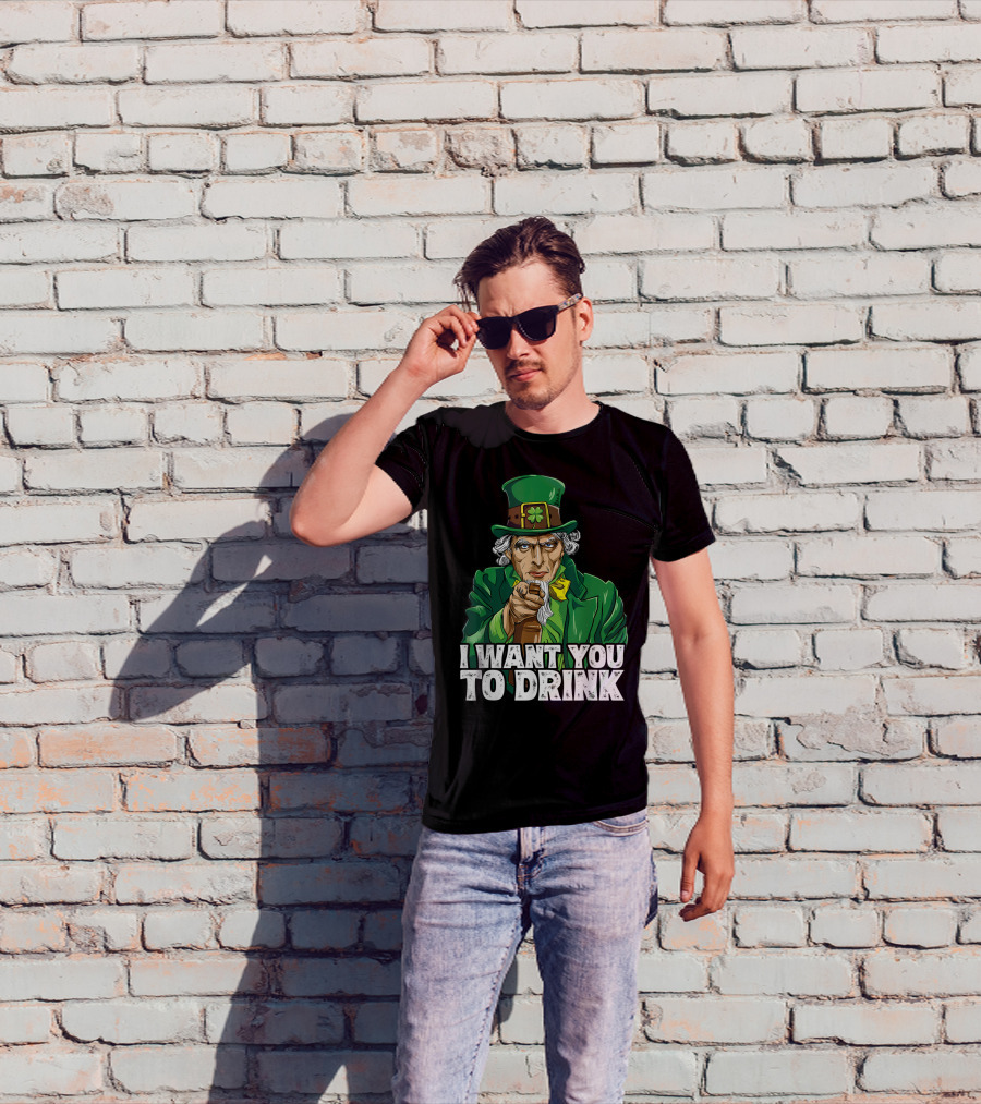 I Want You To Drink Uncle Sam St Patrick's Day Irish Costume T-Shirt