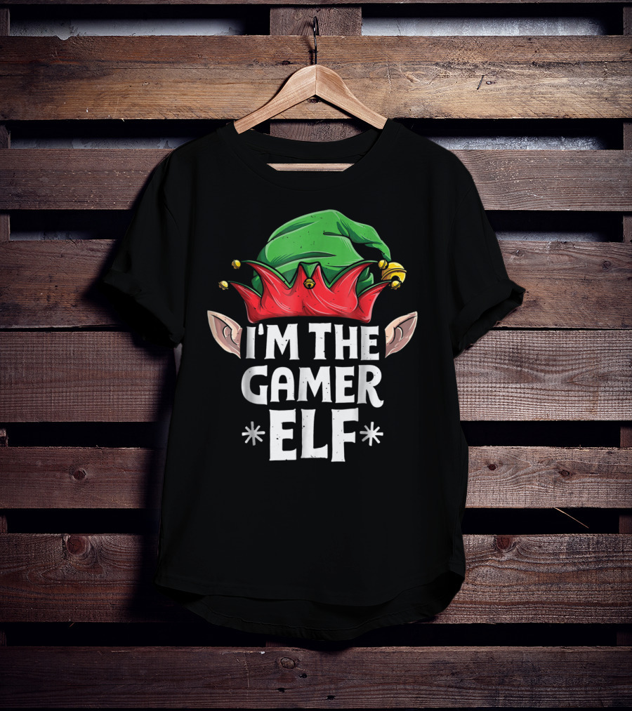I'm The Gamer Elf Christmas Hat And Ears T-Shirt
