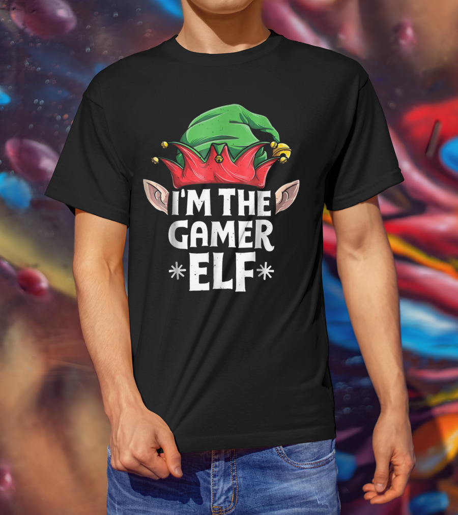 I'm The Gamer Elf Christmas Hat And Ears T-Shirt